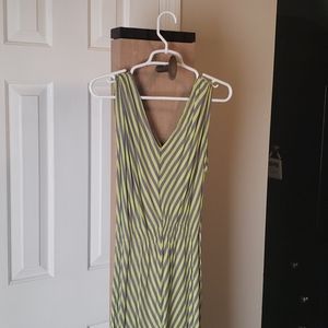 Lime and grey striped dress